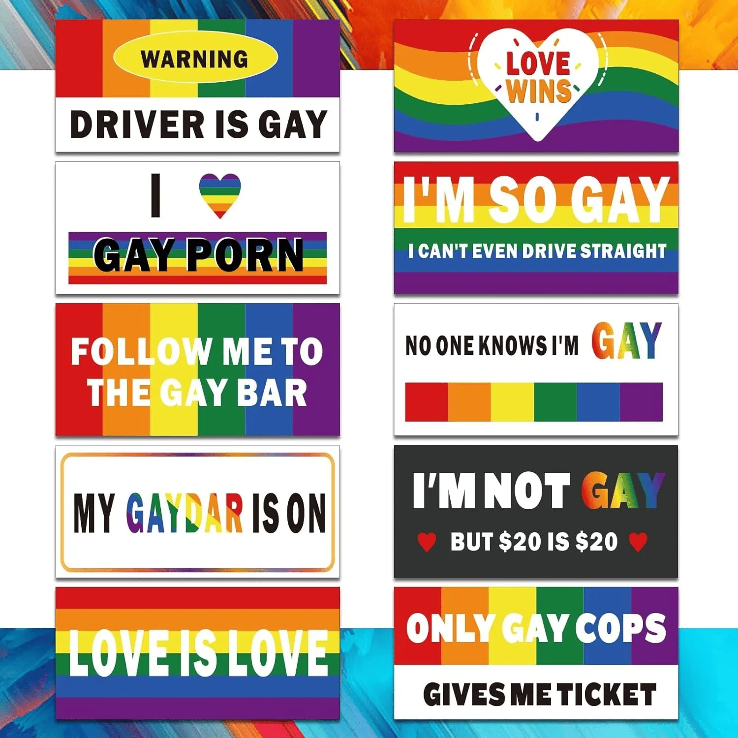 10 Pcs Funny LGBT Stickers Set🌈 - Image 3