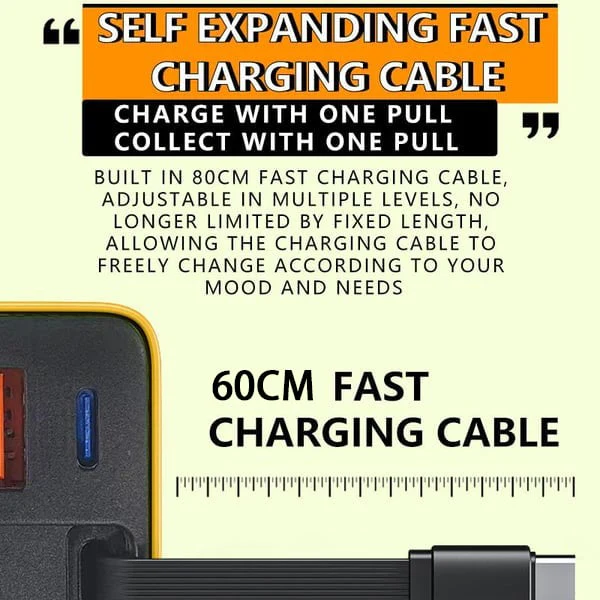 3 in 1 Charger Retractable 80W MAX Fast - Image 5
