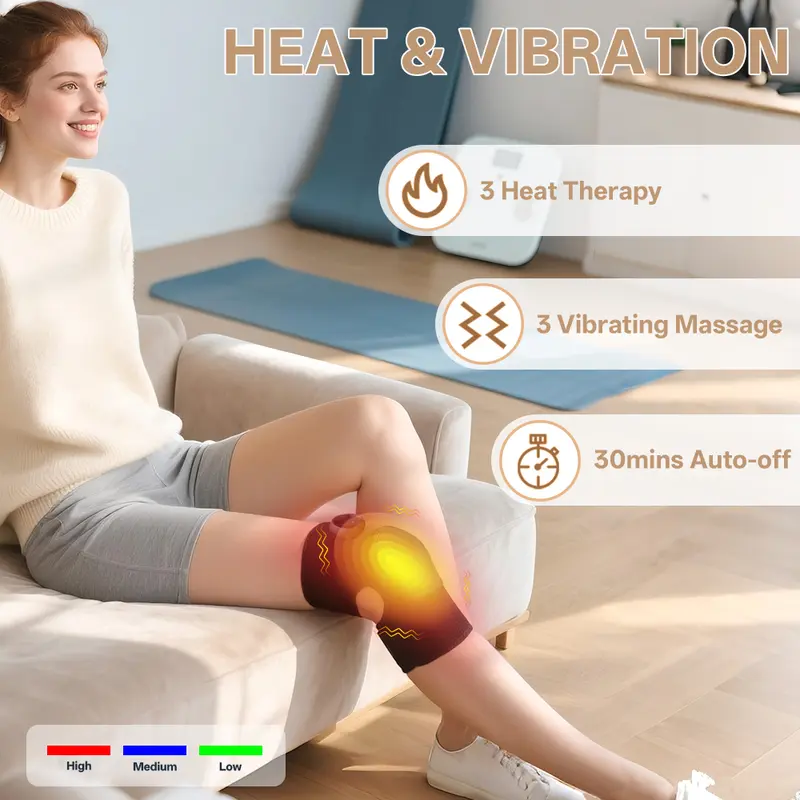 🎁🔥3-in-1 Heated Knee Massager with Vibration - 3 Heat/3 Massage Modes - Image 5