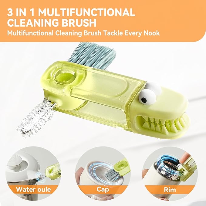 ✨3-in-1 Crocodile Brush 🐊  Deep Cleaning for Narrow Cup Lids & Tableware Gaps 🧼 - Image 3