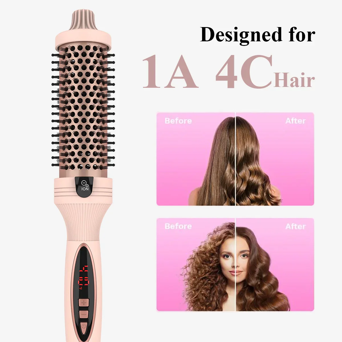 3-in-1 Pro Negative Ion Two PTC Heaters Thermal Brush - Image 9