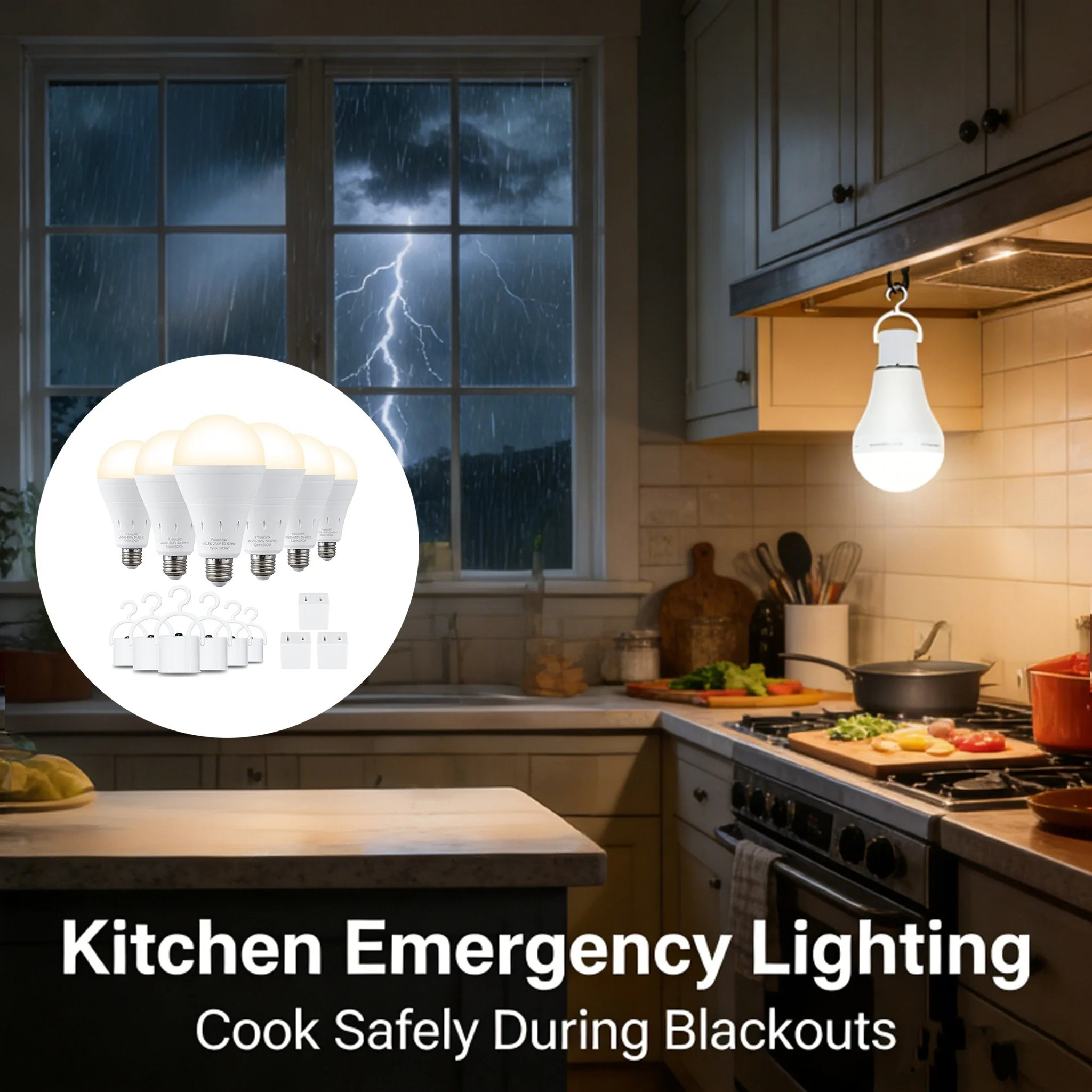 🎁🔥3-Pack Rechargeable Emergency Light Bulbs 💡 - Image 4