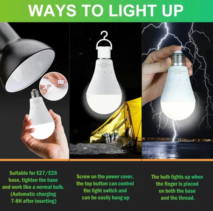 🎁🔥3-Pack Rechargeable Emergency Light Bulbs 💡 - Image 6