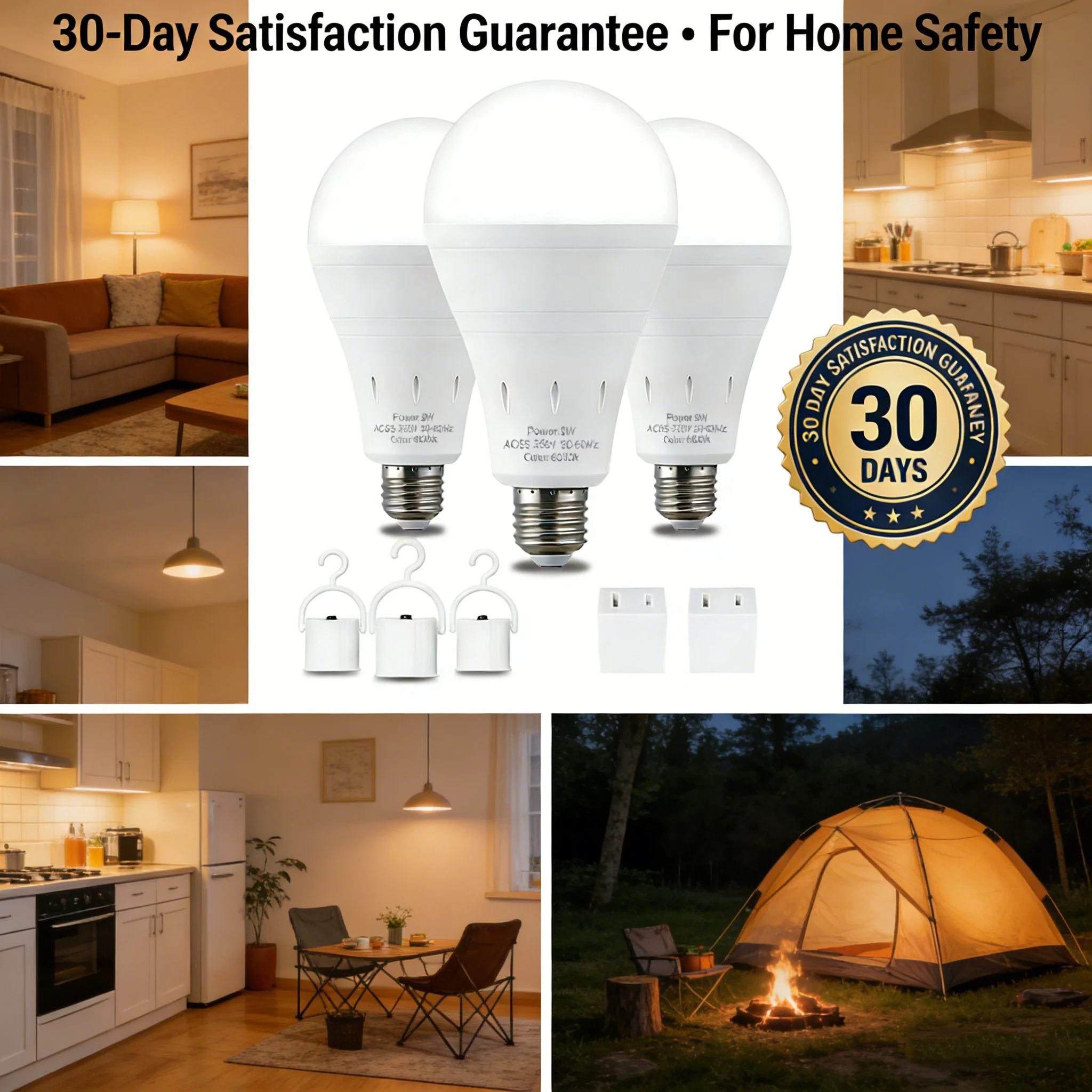 🎁🔥3-Pack Rechargeable Emergency Light Bulbs 💡 - Image 9