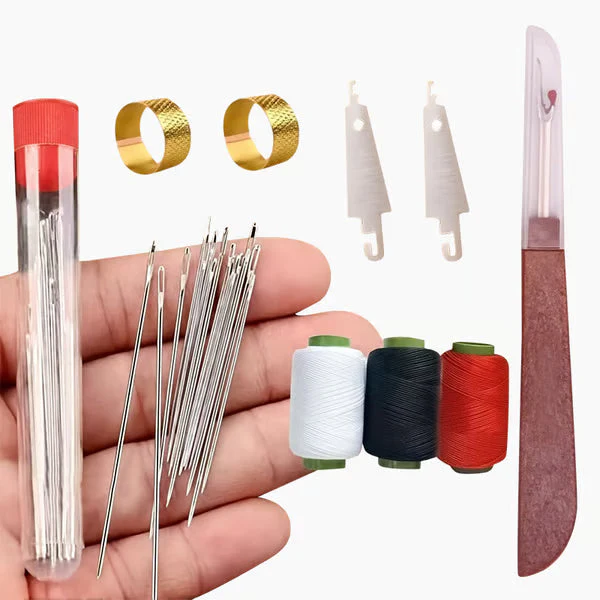🧵34PCS Big Eye Steel Needles Set - Long & Thin Handmade Quilting & Sewing Needles Kit for DIY Sewing Projects - Image 2