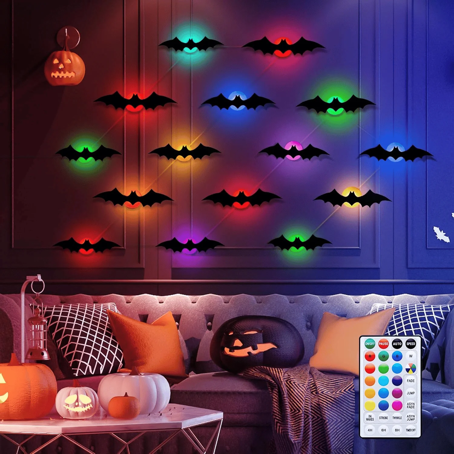 🎁3D Bat Design LED Decoration(1 Set 12 Pcs)