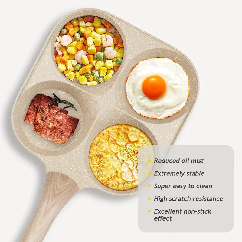 🔥Non-stick Egg Frying Pan, 4 Holes Skillet With Handle - Image 10