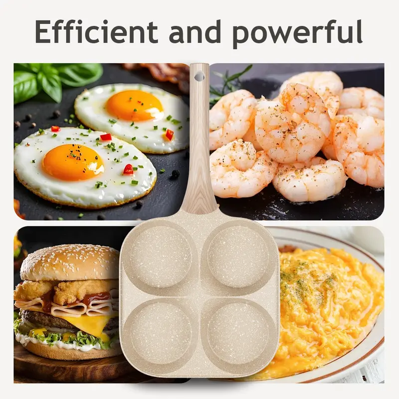 🔥Non-stick Egg Frying Pan, 4 Holes Skillet With Handle - Image 8