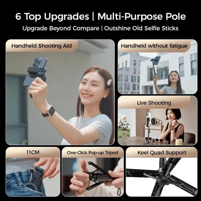 4-in-1 Multifunctional 360° Rotation Magnetic Selfie Stick - Image 4