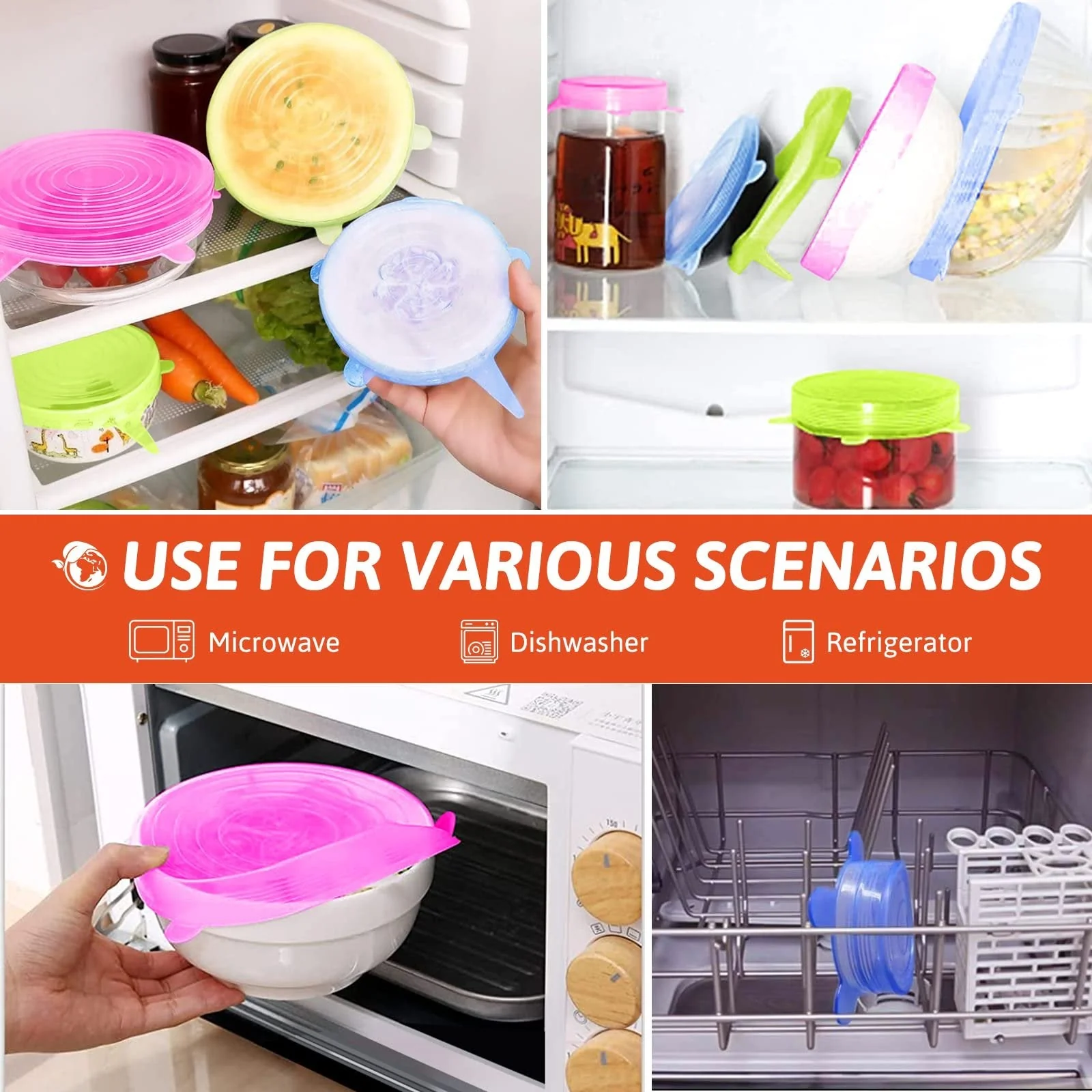 Silicone Cover Stretch Lids Reusable Airtight Food Wrap Covers - Image 15