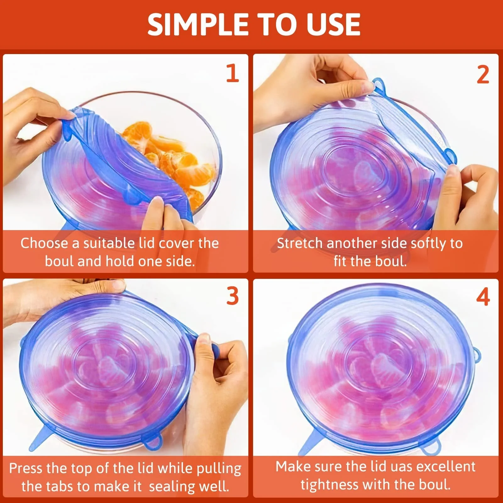 Silicone Cover Stretch Lids Reusable Airtight Food Wrap Covers - Image 17