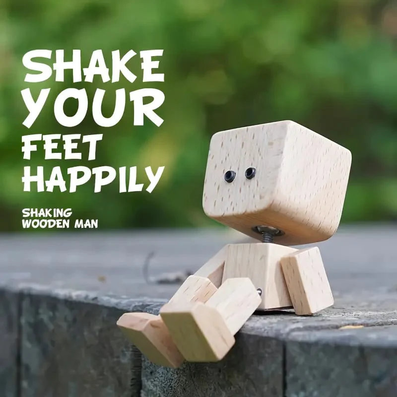 Handmade Charming Shaking Wooden Man Figurine - Image 10