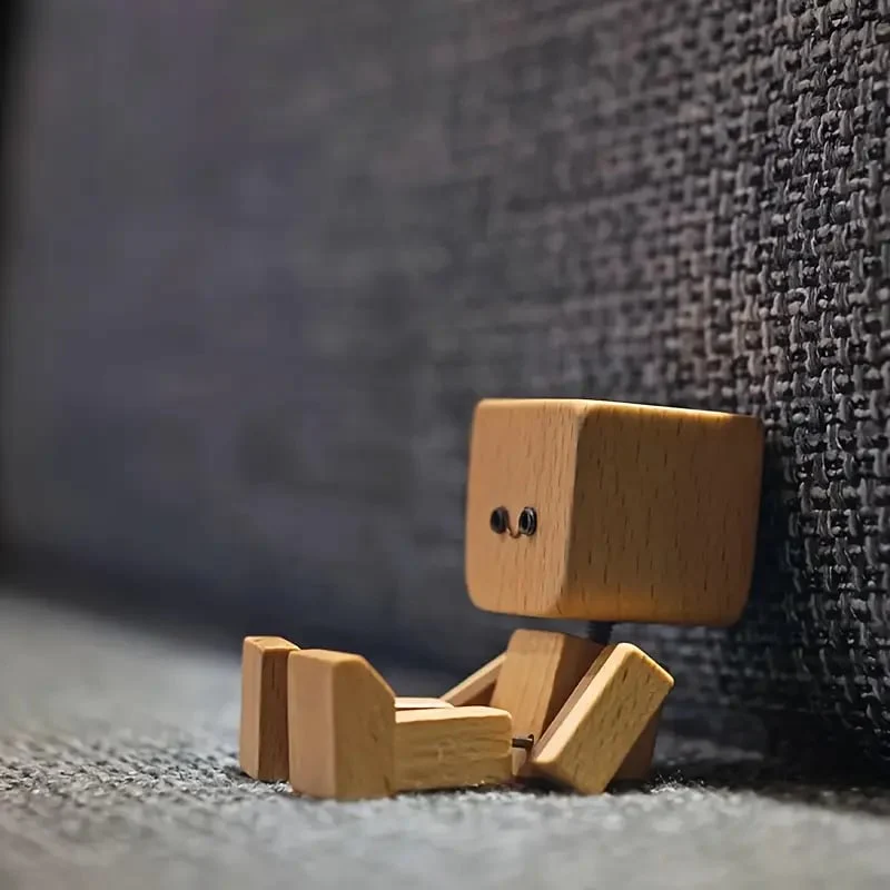 Handmade Charming Shaking Wooden Man Figurine - Image 3