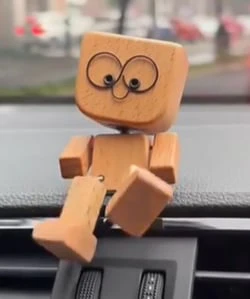 Handmade Charming Shaking Wooden Man Figurine - Image 4