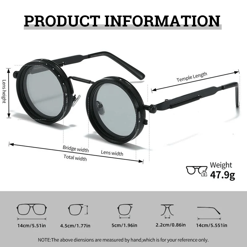 Adjustable Tint Rounded Polarized Lenses Retro Sunglasses - Image 12