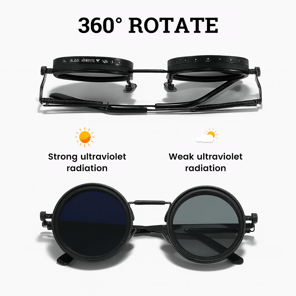 Adjustable Tint Rounded Polarized Lenses Retro Sunglasses - Image 6