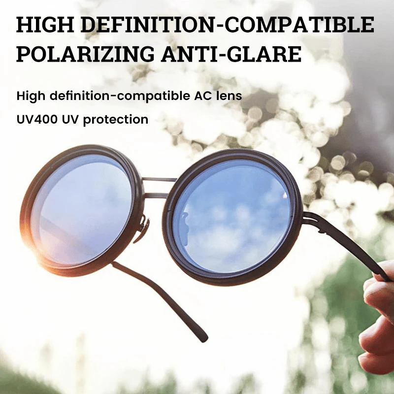 Adjustable Tint Rounded Polarized Lenses Retro Sunglasses - Image 8