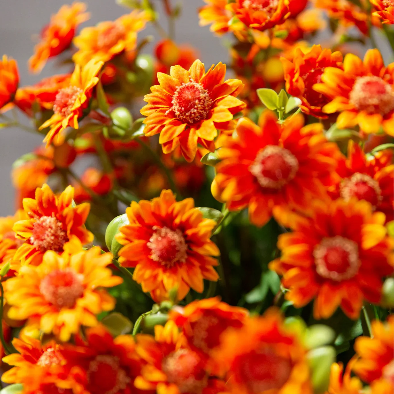 Artificial Outdoor Sunset Mums Flowers - UV resistant, Waterproof, Windproof - Image 10
