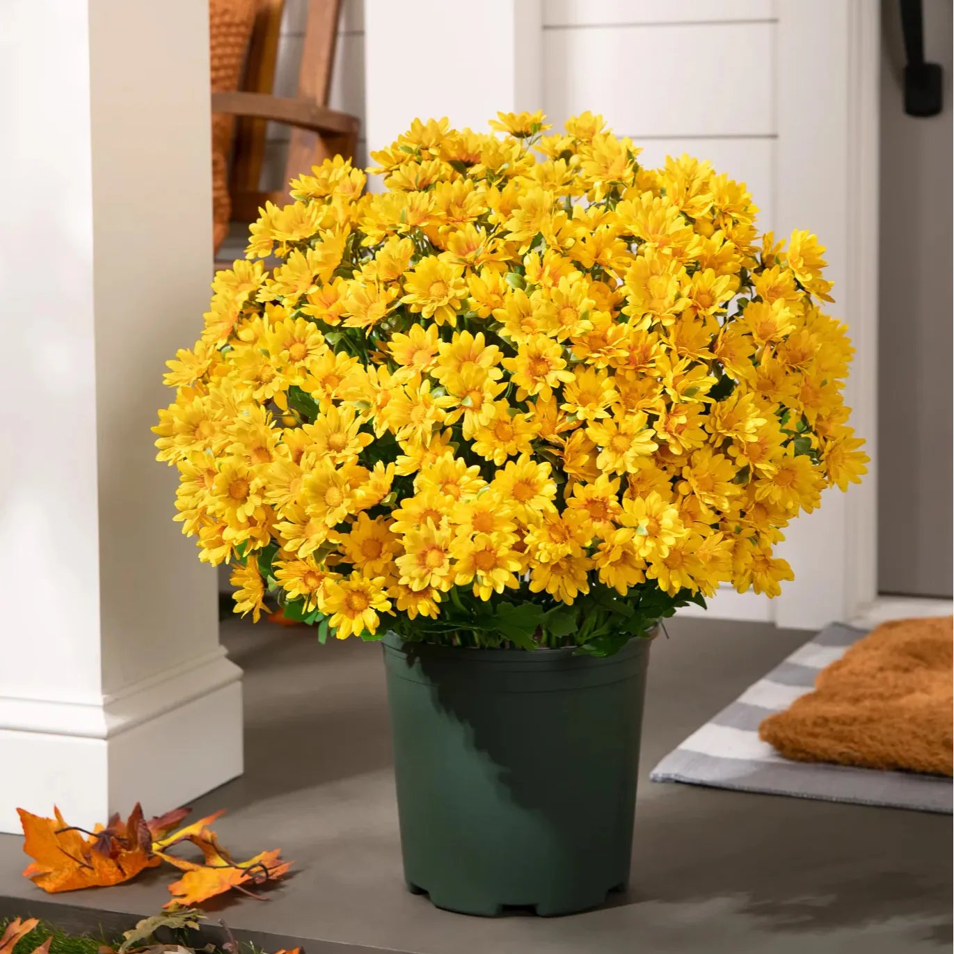 Artificial Outdoor Sunset Mums Flowers - UV resistant, Waterproof, Windproof - Image 12