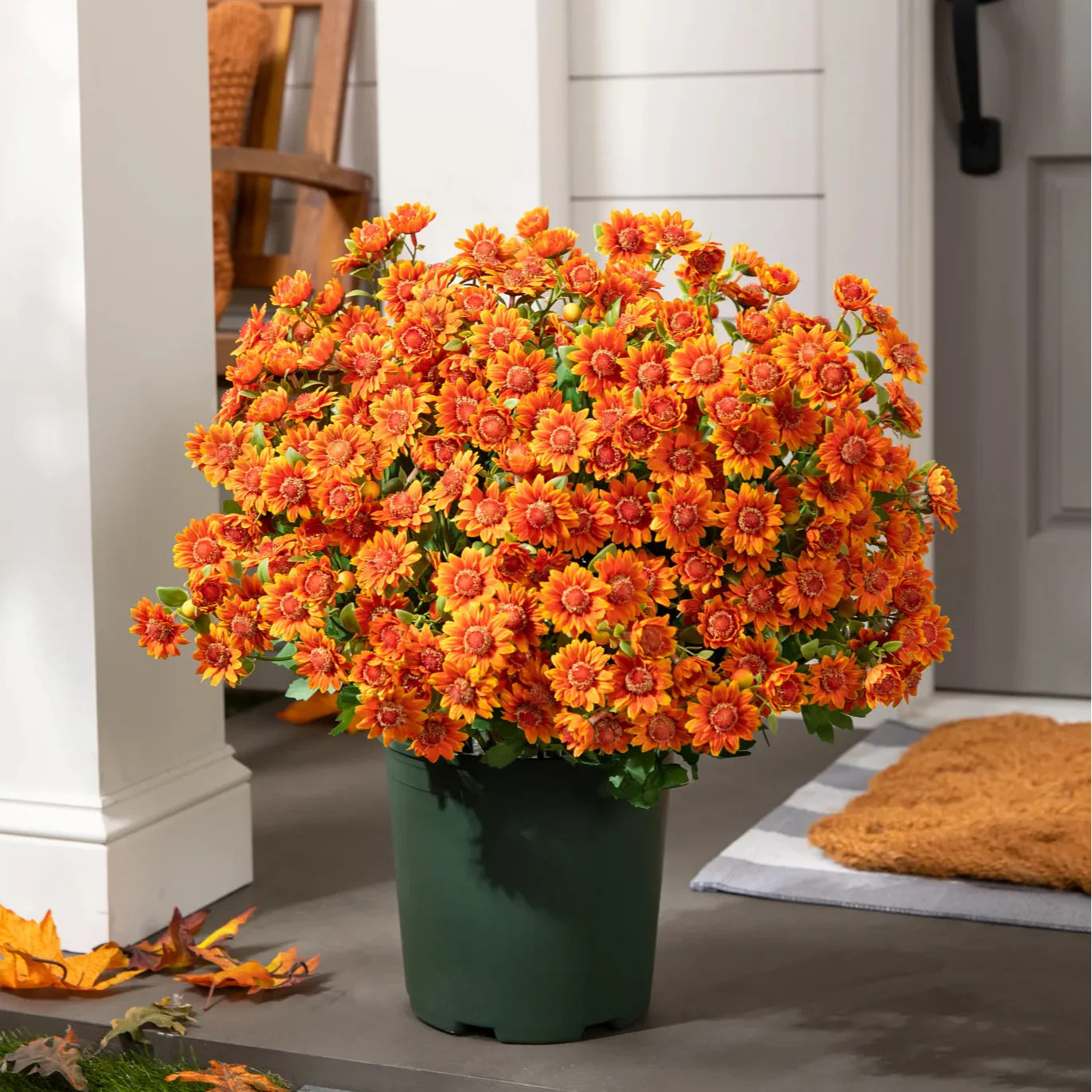Artificial Outdoor Sunset Mums Flowers - UV resistant, Waterproof, Windproof - Image 14