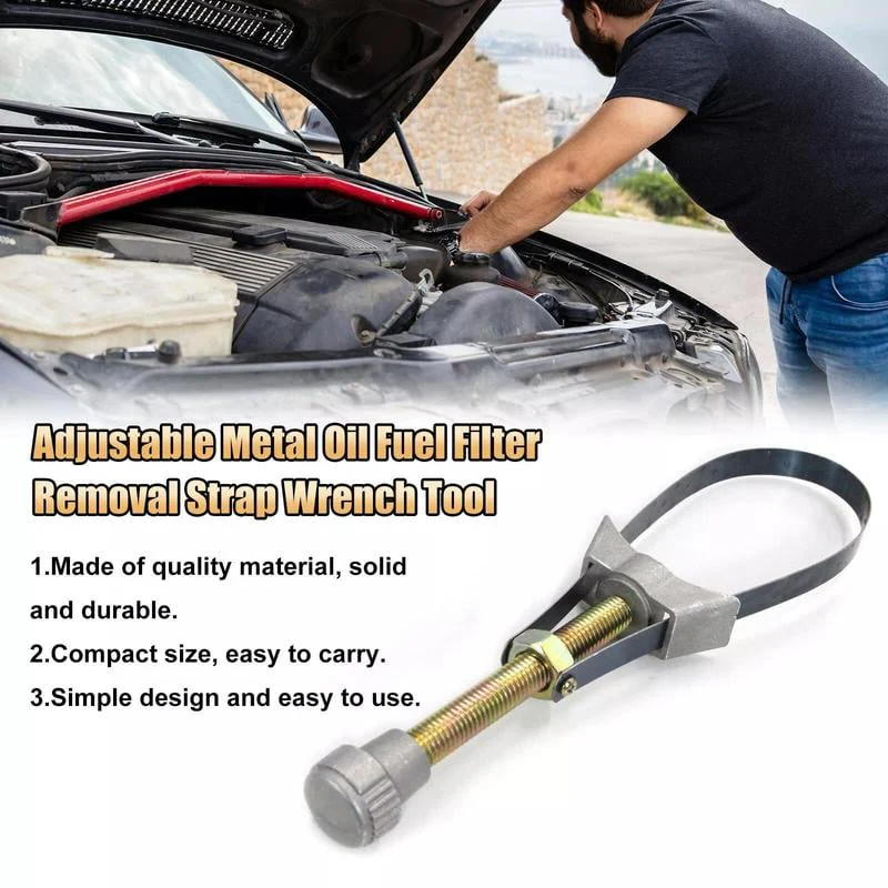 🔥USA NEW Auto Car Diameter Adjustable Oil Filter Removal Strap Wrench Tool - Image 4