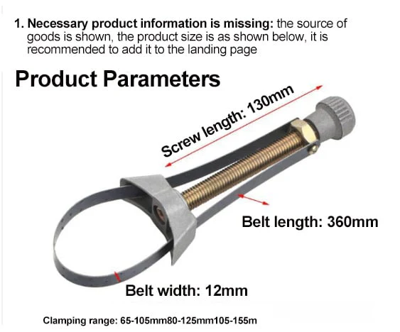 🔥USA NEW Auto Car Diameter Adjustable Oil Filter Removal Strap Wrench Tool - Image 9