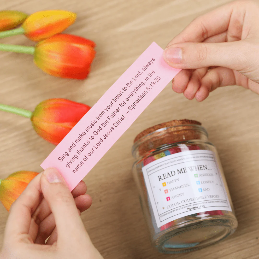 Handmade 90 Day Bible Verses Jar (Comes With Christian Gift Box) - Image 14