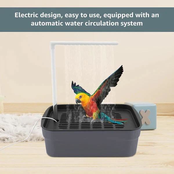 🔥 🦜💦Automatic ABS Bird Bath Shower, Parrot Bathtub with Circulating Faucet for Pet Bird - Image 2