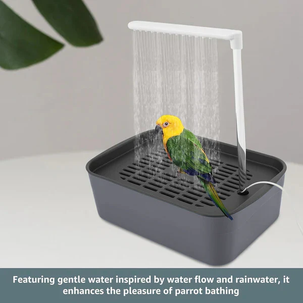 🔥 🦜💦Automatic ABS Bird Bath Shower, Parrot Bathtub with Circulating Faucet for Pet Bird - Image 3