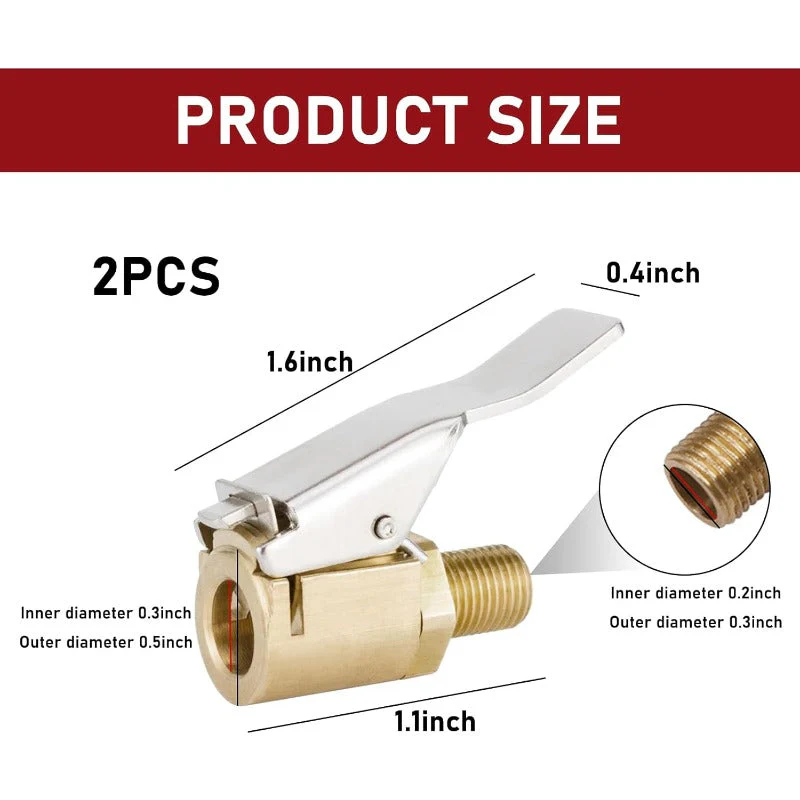Brass Tire Air Chuck (2 pcs 1 set) - Image 2