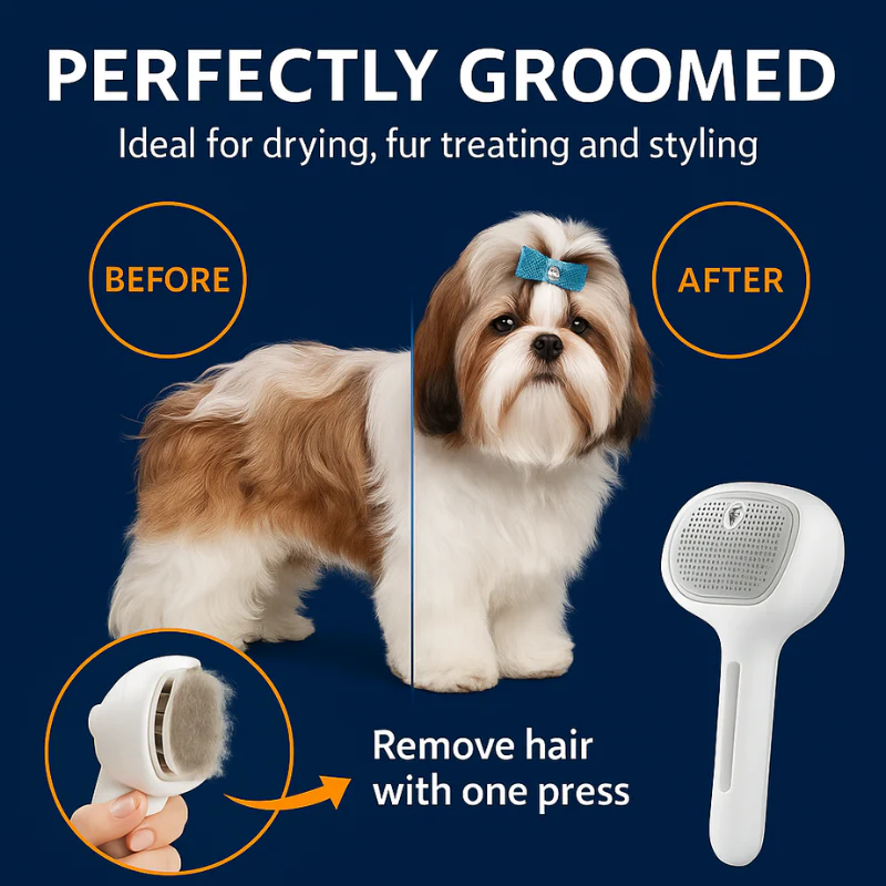 Self-Cleaning Spray Cat Brush for Shedding - Image 3