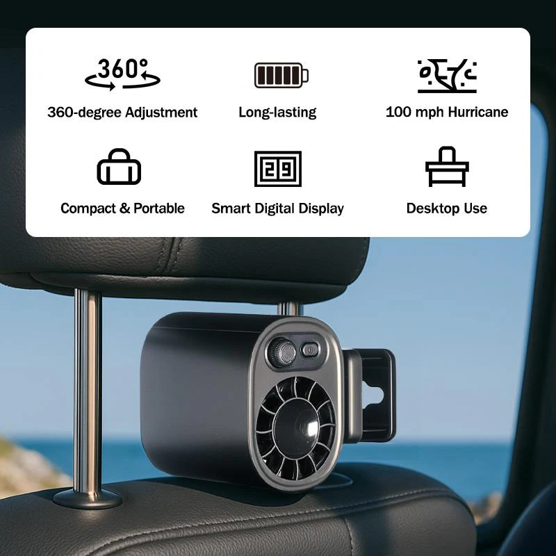 ❄ Car Clip On Fan with LED Display - 360°Rotation❄ - Image 4