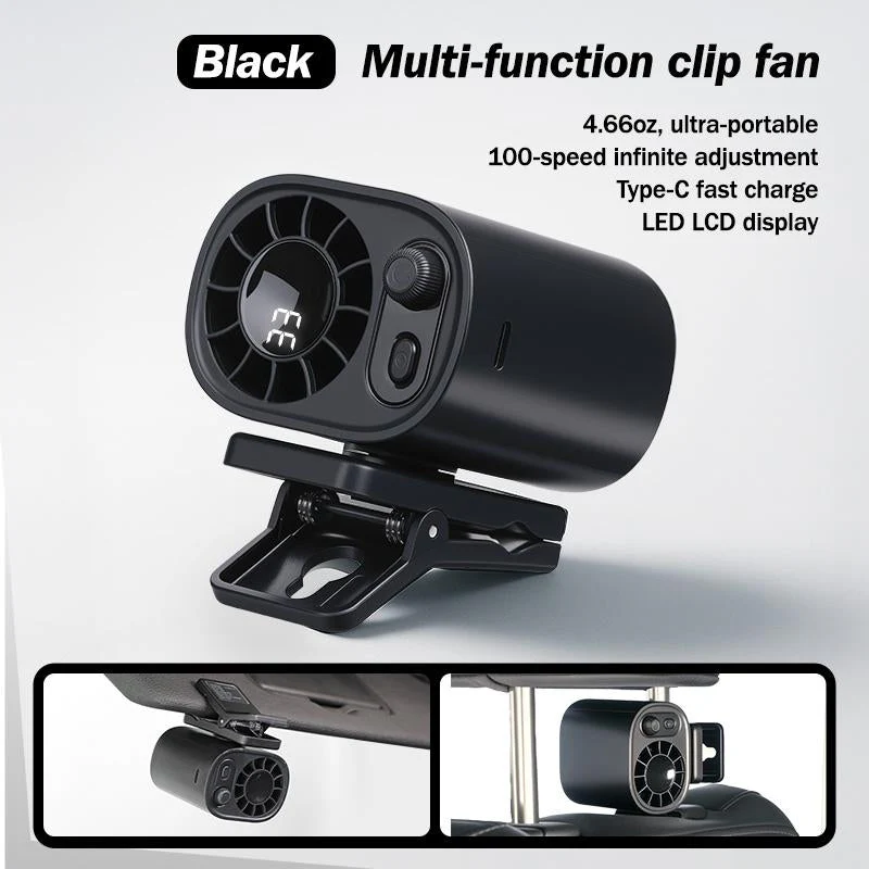 ❄ Car Clip On Fan with LED Display - 360°Rotation❄ - Image 5