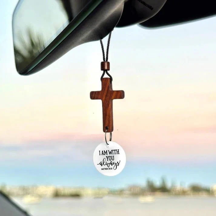 ✝️Bible Verse Car Rearview Hanging Cross Ornament