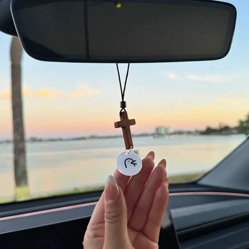 ✝️Bible Verse Car Rearview Hanging Cross Ornament - Image 4