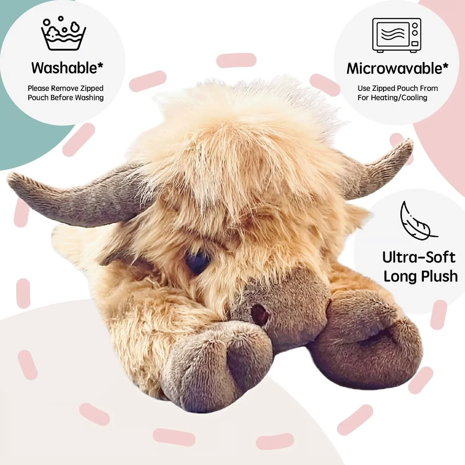🎁Cute Cartoon Highland Cow Cuddly Toy - Image 5