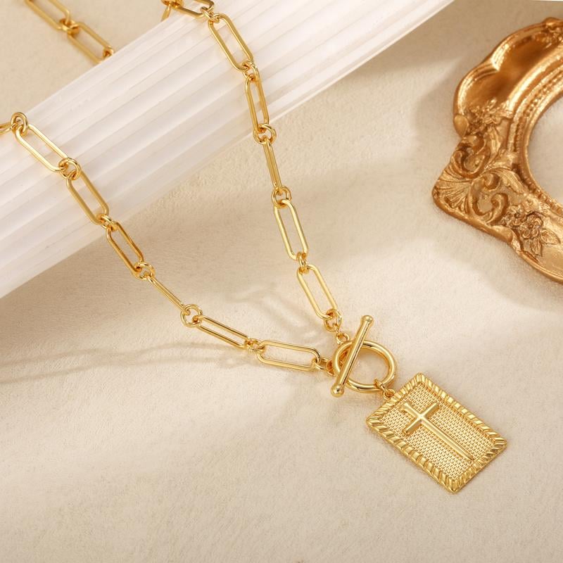 ✝️ Cross Pendant Paperclip Chain Necklace - Image 5