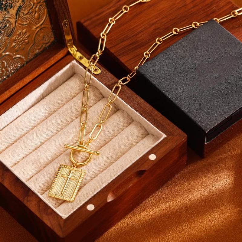 ✝️ Cross Pendant Paperclip Chain Necklace - Image 6