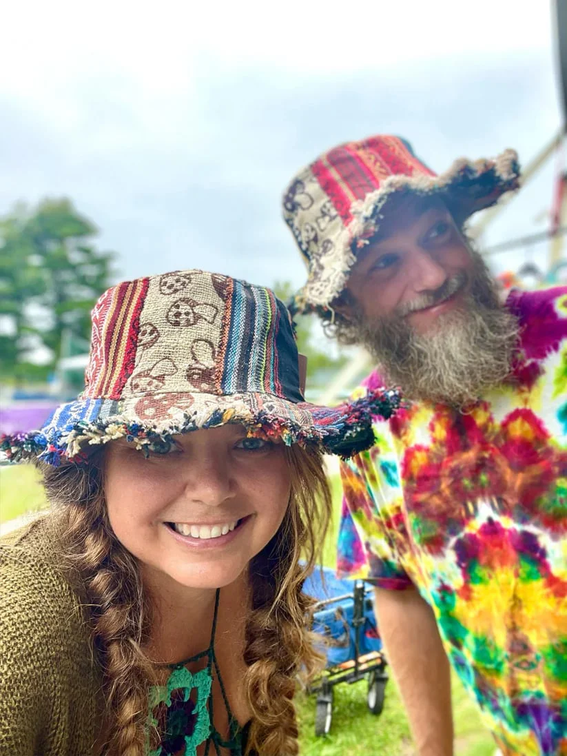🎩Patchwork Multicolored Mushroom Hemp Hat with Hidden Pocket Fedorahats - Image 4