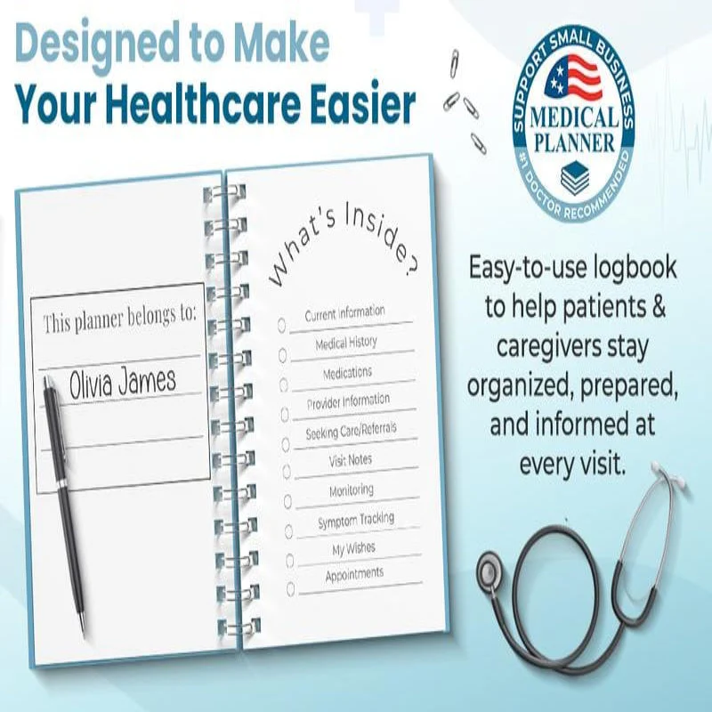 🔥 🩺❤️Doctor-Approved Medical Visit Logbook: Your Essential Medical Planner (📘Vegan Leather) - Image 2