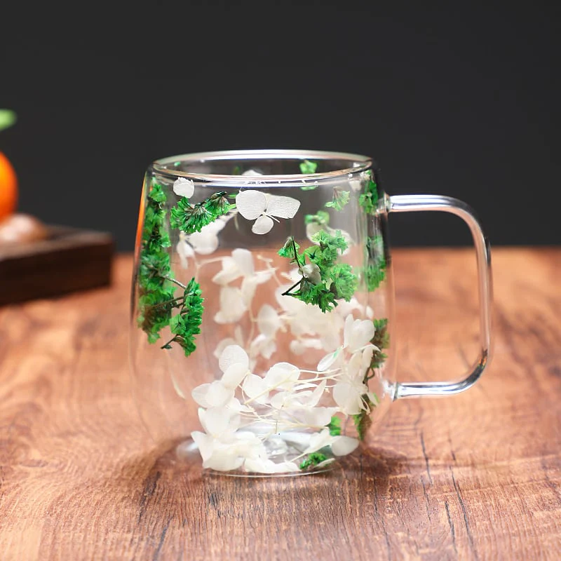 🎄🌸Transparent Double Glass Flower Tea Cup - Image 11