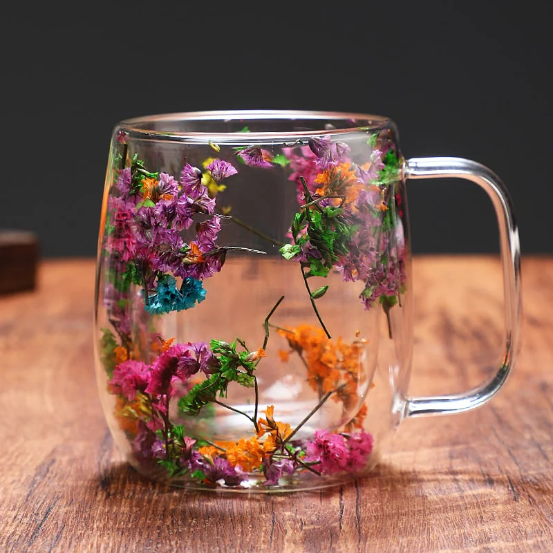 🎄🌸Transparent Double Glass Flower Tea Cup - Image 16