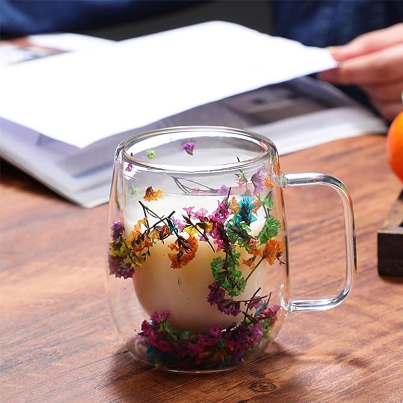 🎄🌸Transparent Double Glass Flower Tea Cup - Image 7