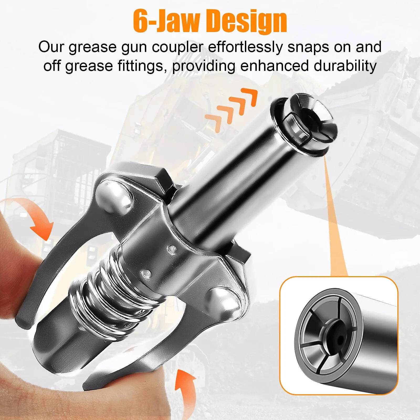 Double Handle High Pressure Quick Release Grease Coupler - Image 4