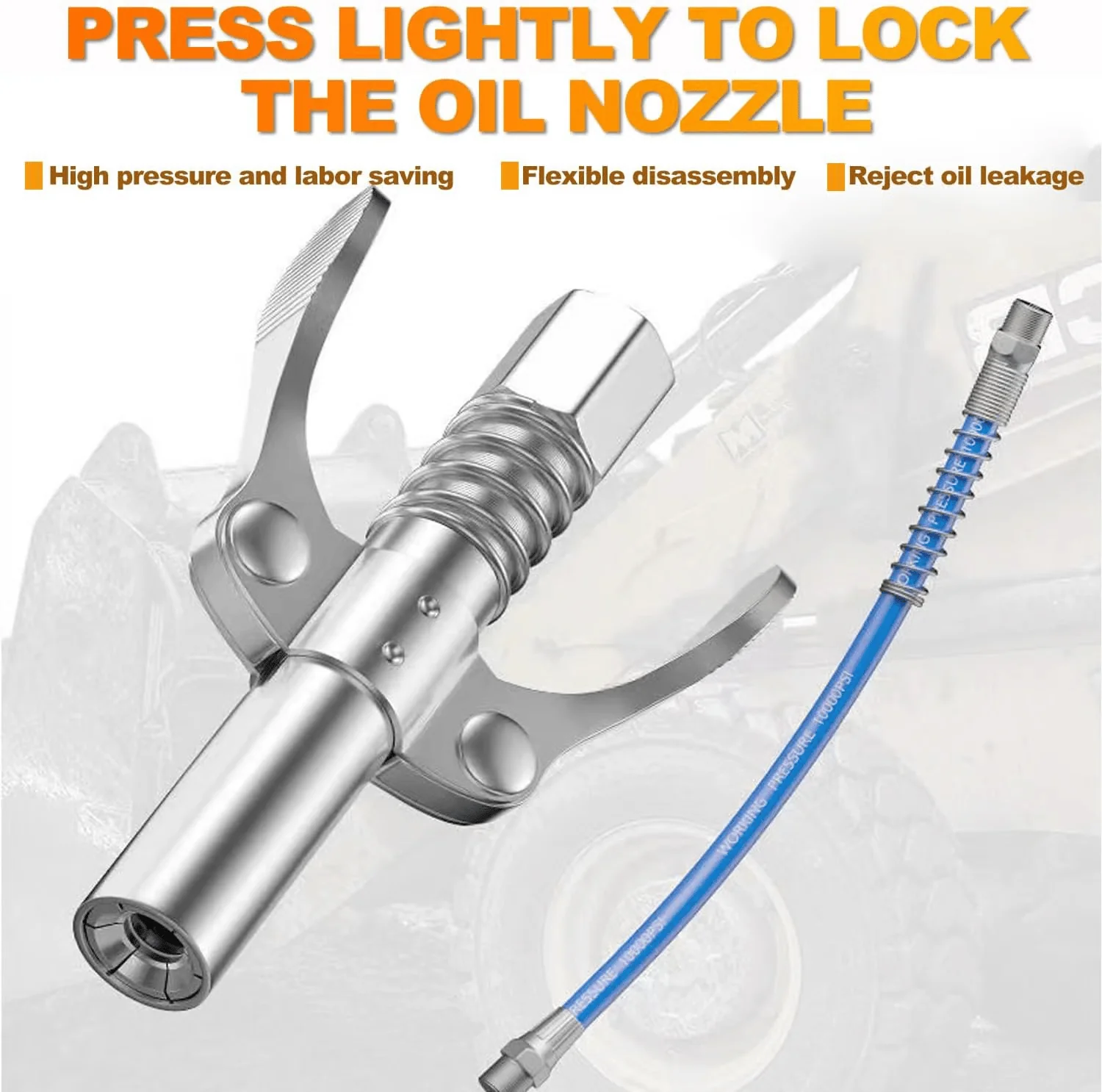 Double Handle High Pressure Quick Release Grease Coupler - Image 7