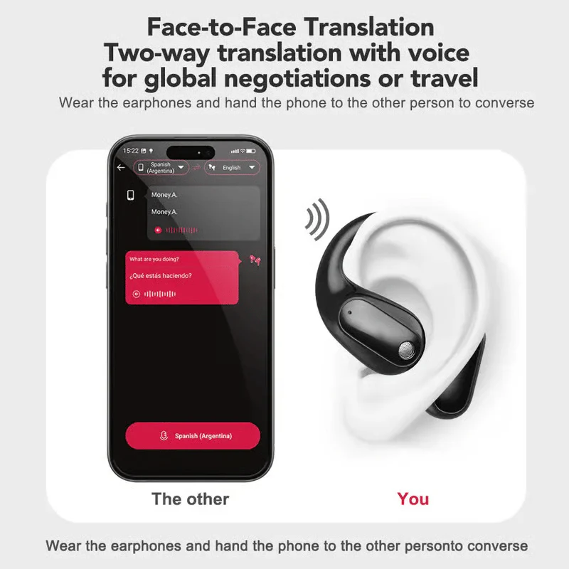 Translation Earbuds, Supports Real-Time Translation in 135 Languages With APP, Bluetooth 5.42 Earphones - Image 5