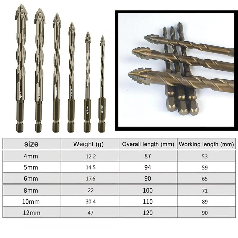 New Four-Flute Sawtooth Eccentric Drill Bit Set(1 Set 6 PCS) - Image 10