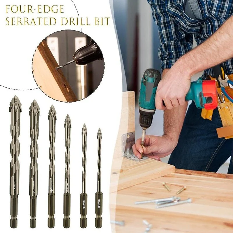 New Four-Flute Sawtooth Eccentric Drill Bit Set(1 Set 6 PCS) - Image 9