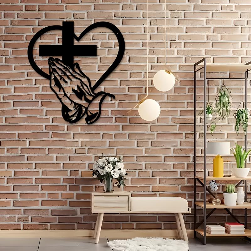 ✨Elegant Metal Christian Heart & Cross Wall Art - Image 5