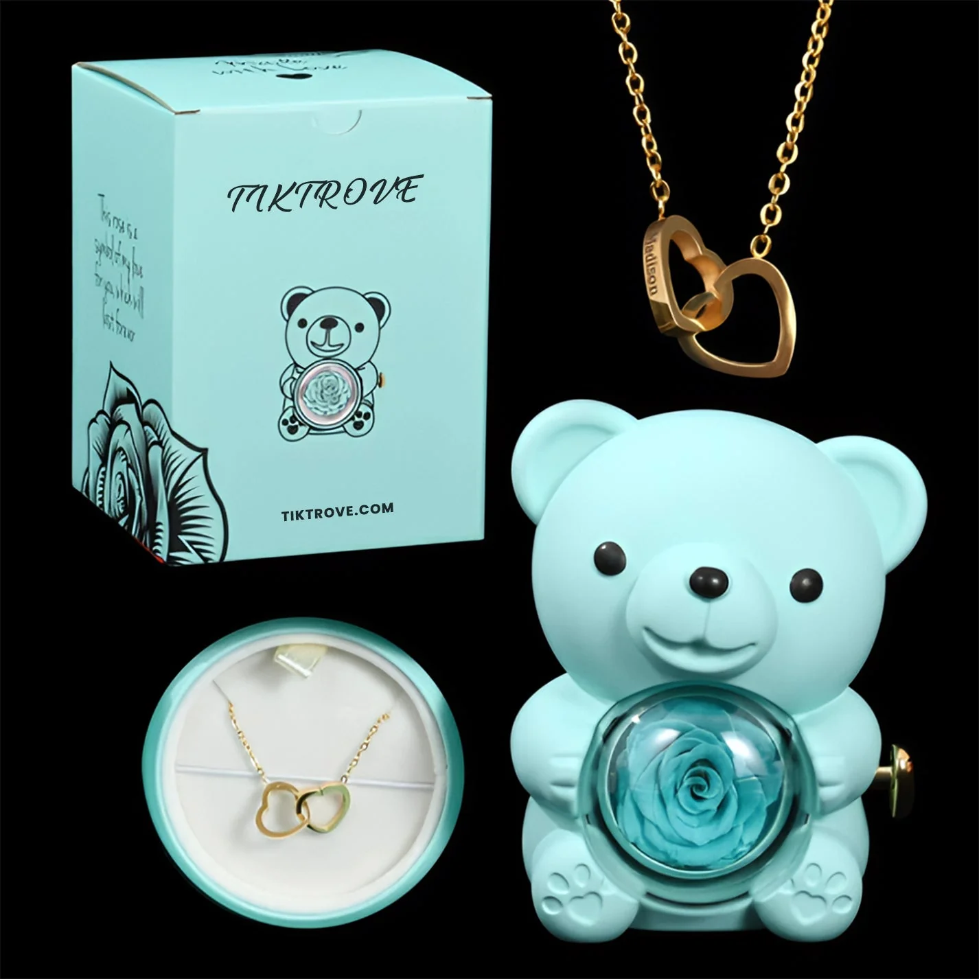 Eternal Rose Bear W/ Engraved Necklace - Image 22